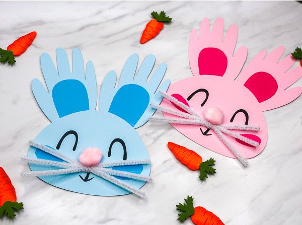 Cute Little Bunnies with Handprints