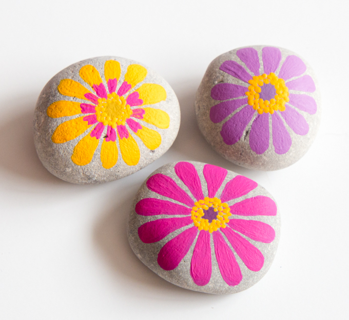 Painted Floral Rocks