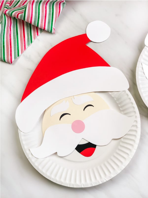 Paper Plate Santa Faces