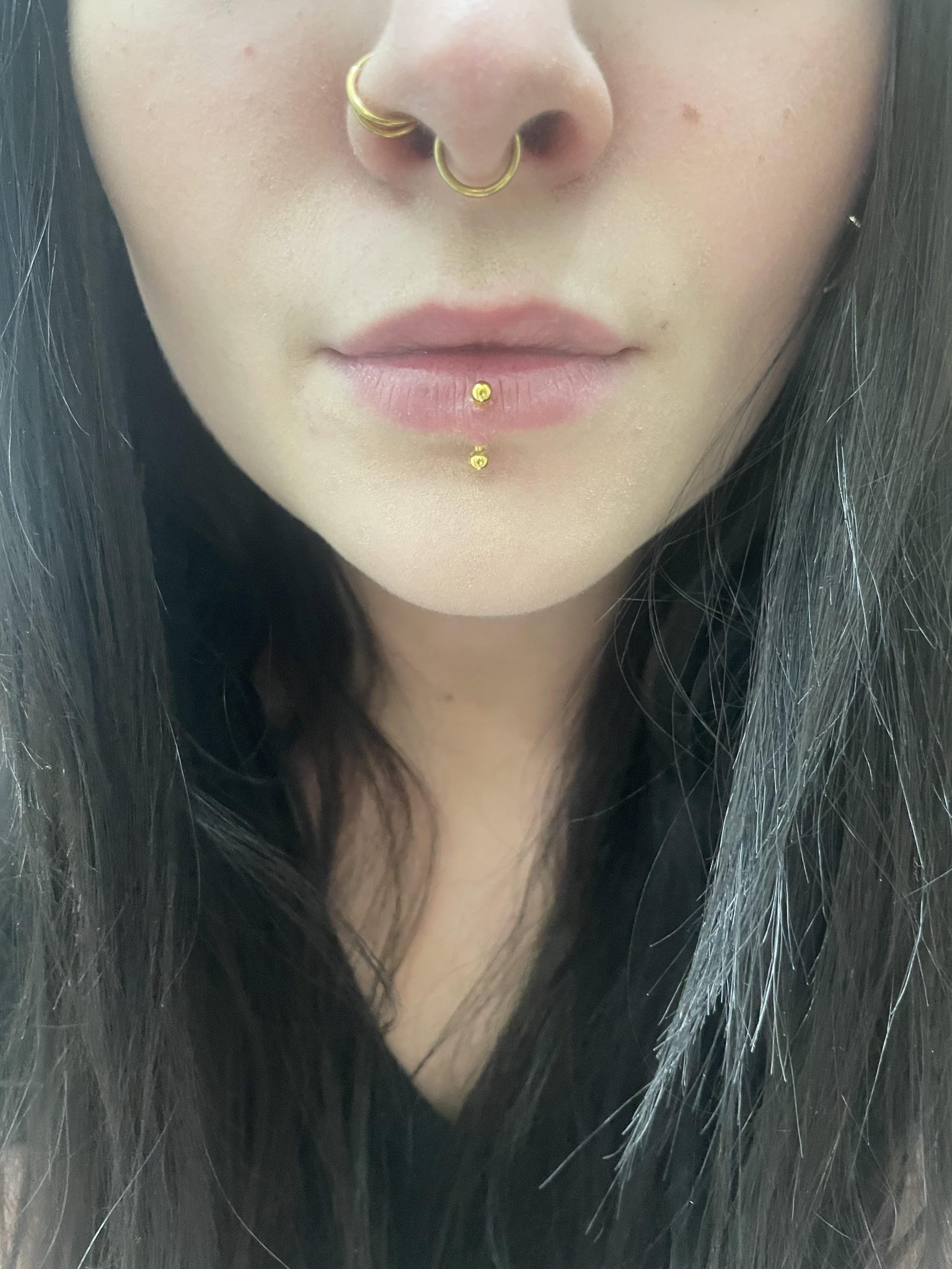 Vertical Labret Piercing