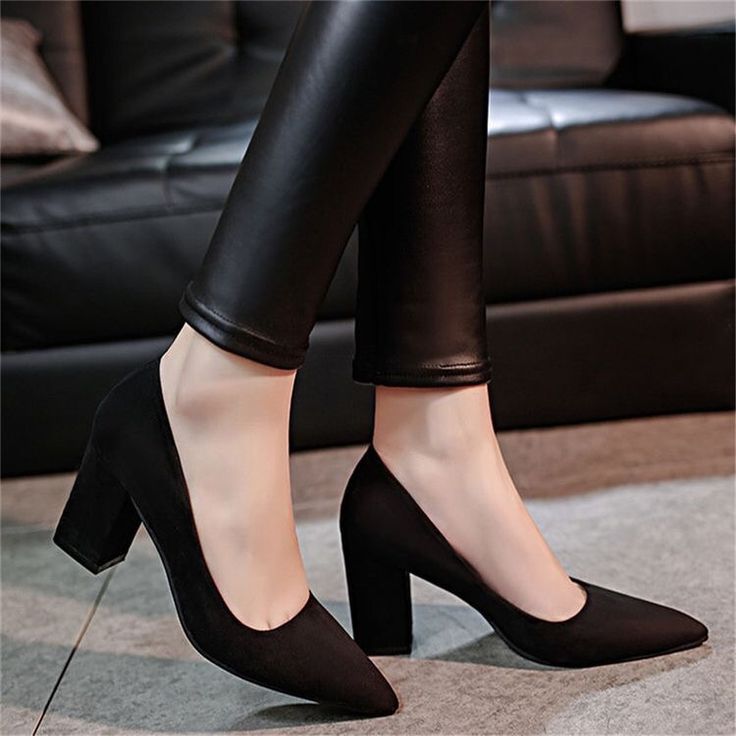 Black shoes with heels