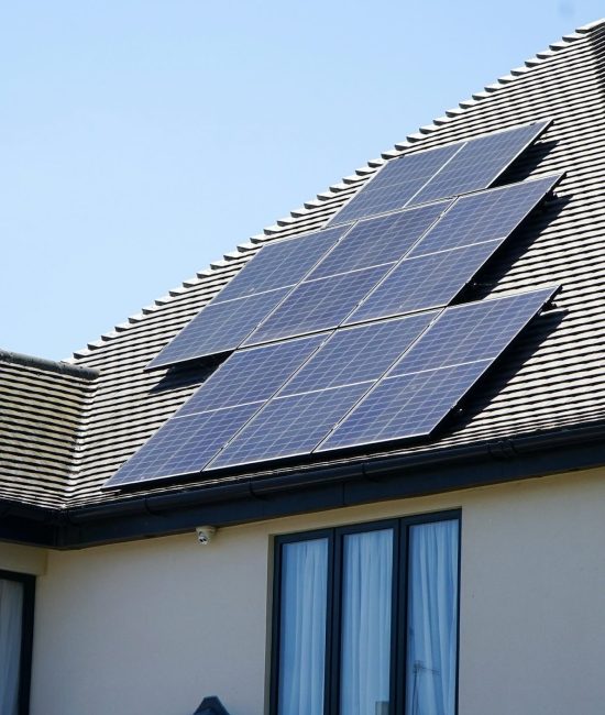 solar panels on the roof