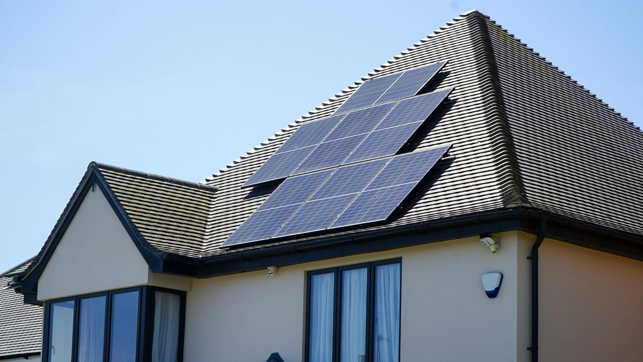 solar panels on the roof