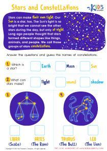 stars and constellation worksheet