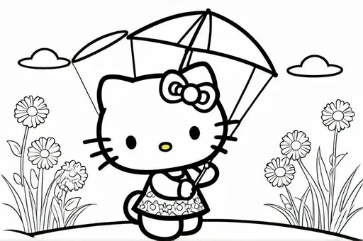 Create patterns for Hello Kitty’s kite