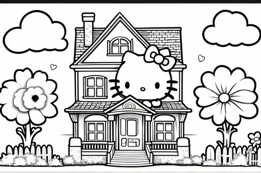 Draw Hello Kitty’s dream house