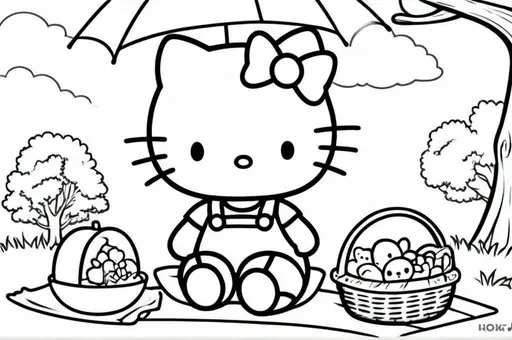 Finish Hello Kitty’s picnic drawing