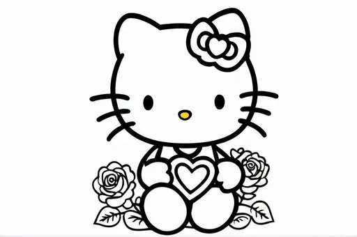 Hello Kitty holding a heart for Valentine’s Day