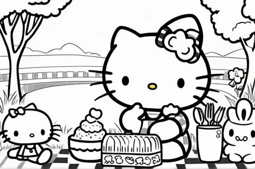 Hello Kitty and friends on a picnic