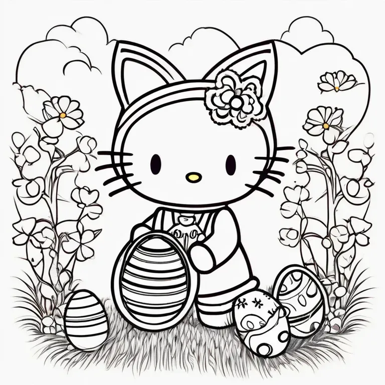 Hello_Kitty_collecting_Easter_eggs