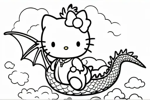 Hello Kitty having tea with her teddy bear in a magical forest