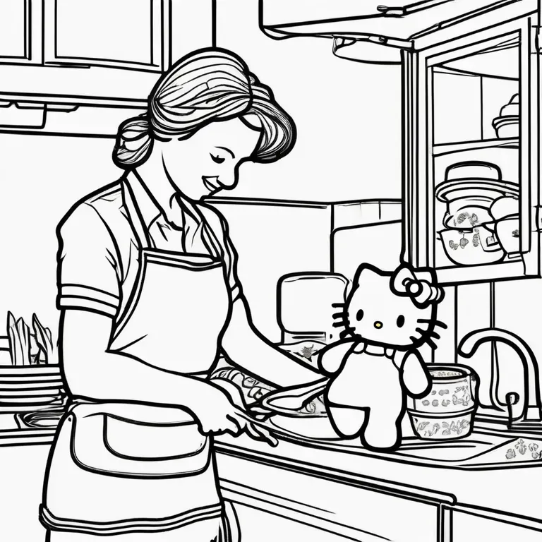 Hello_Kitty_helping_her_mom_in_the_kitchen