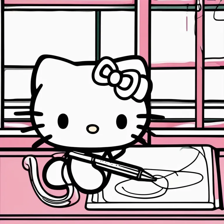 Hello_Kitty_painting_a_picture