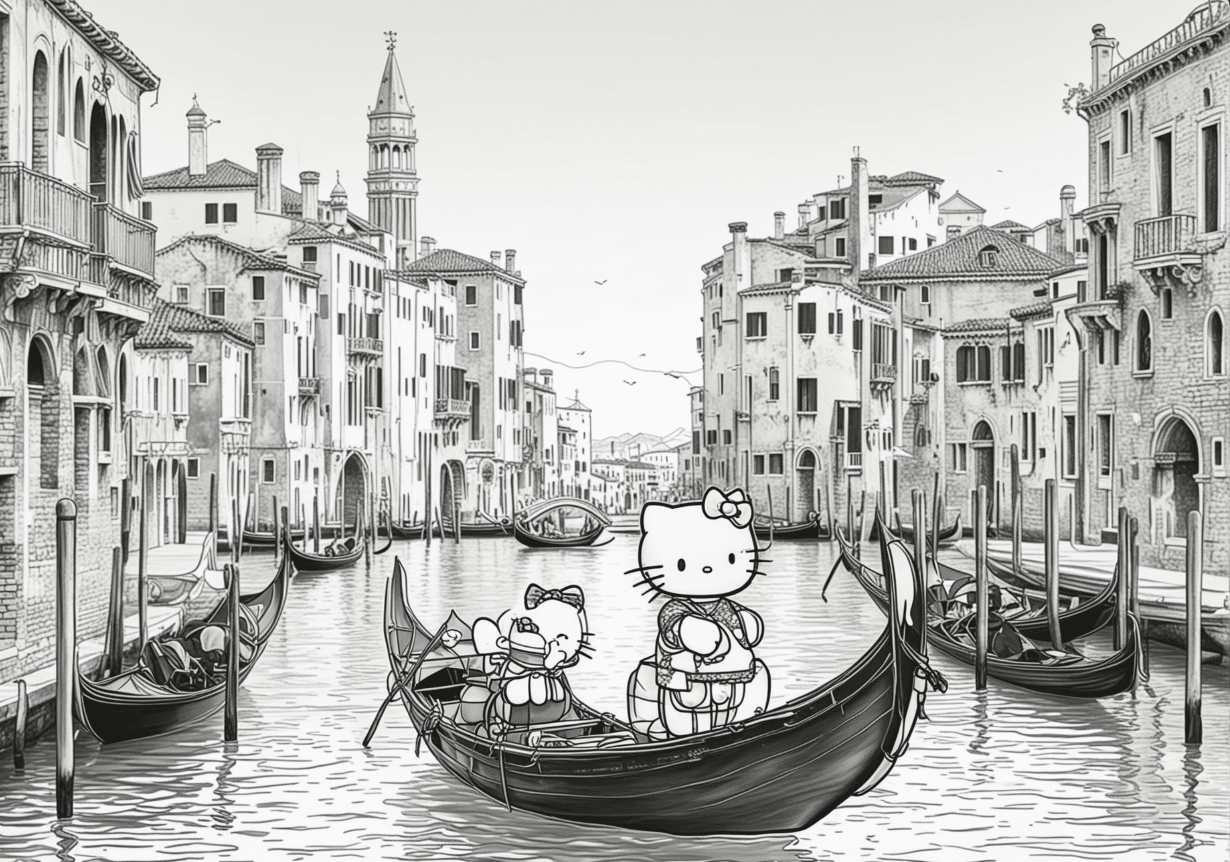 Hello_Kitty_riding_a_gondola_in_Venice