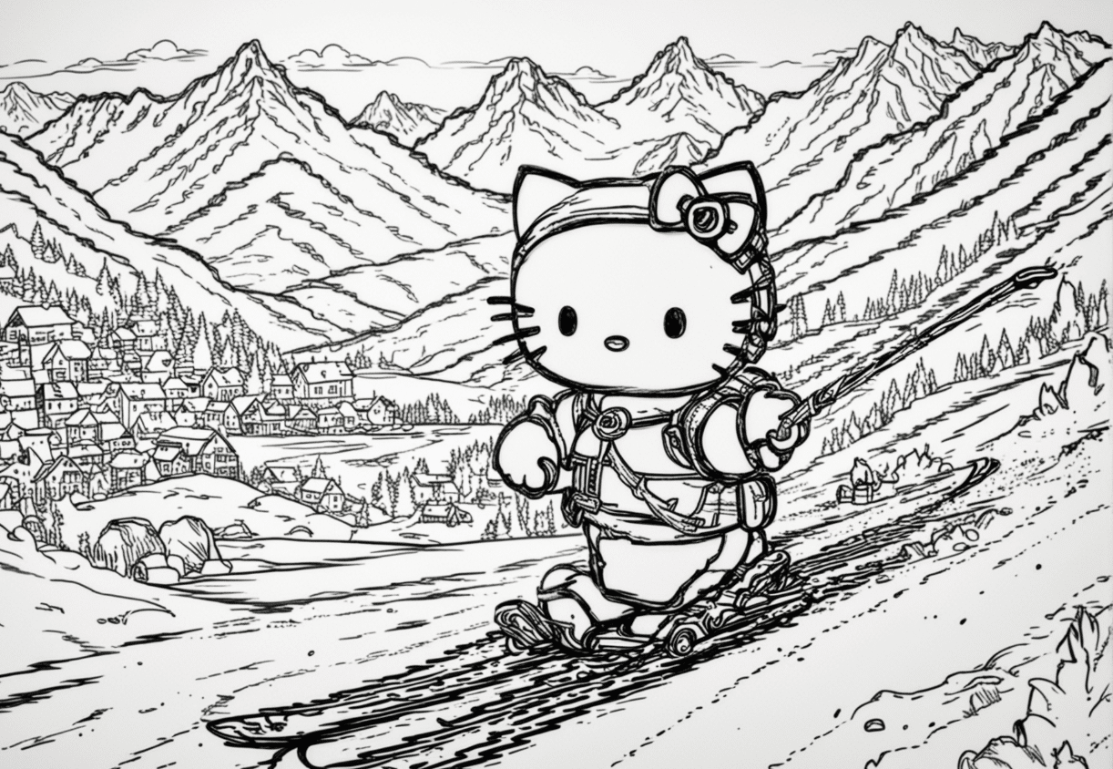 Hello_Kitty_skiing_in_the_Alps