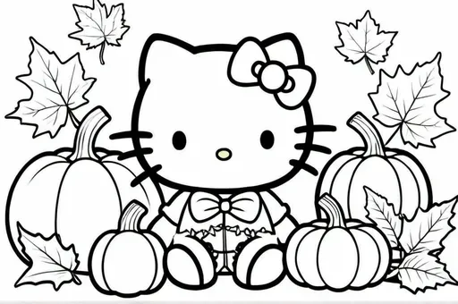 Hello Kitty with a big pumpkin for Harvest Festival