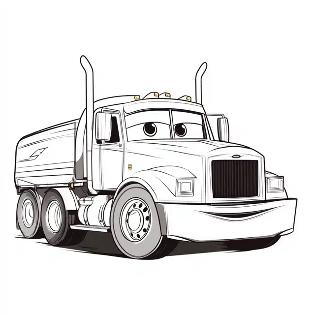 Lightning McQueen And Mack Truck Coloring Page