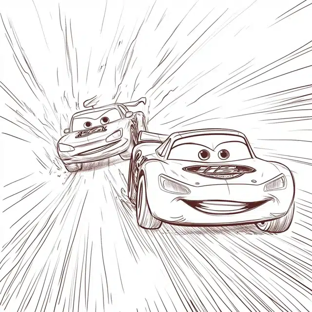 Mater And Lightning McQueen Coloring Page