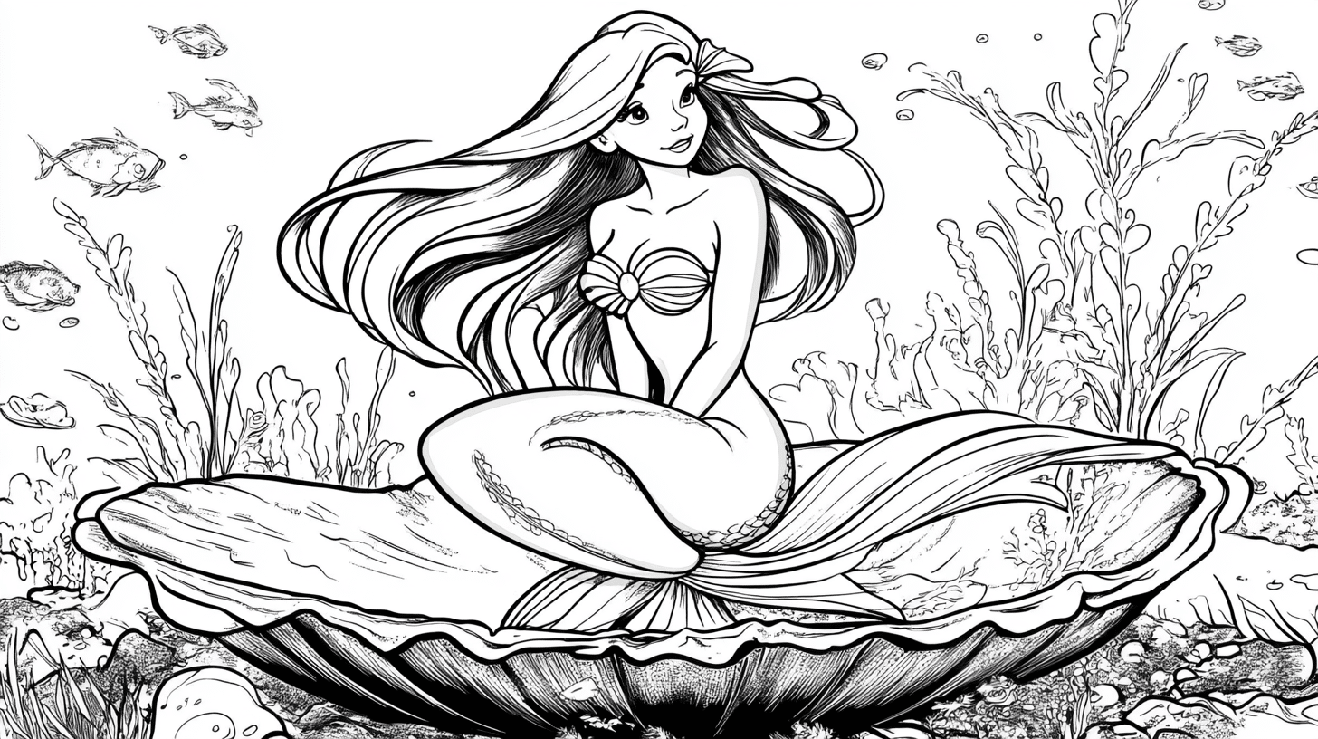 Mermaid_Sitting_On_A_Clamshell