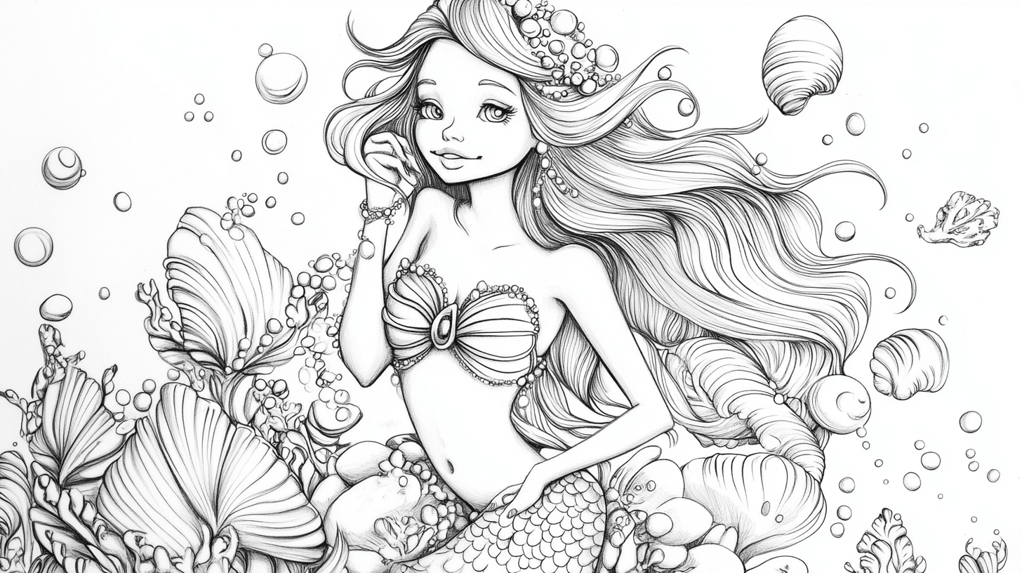 Mermaid_With_Shells_And_Pearls