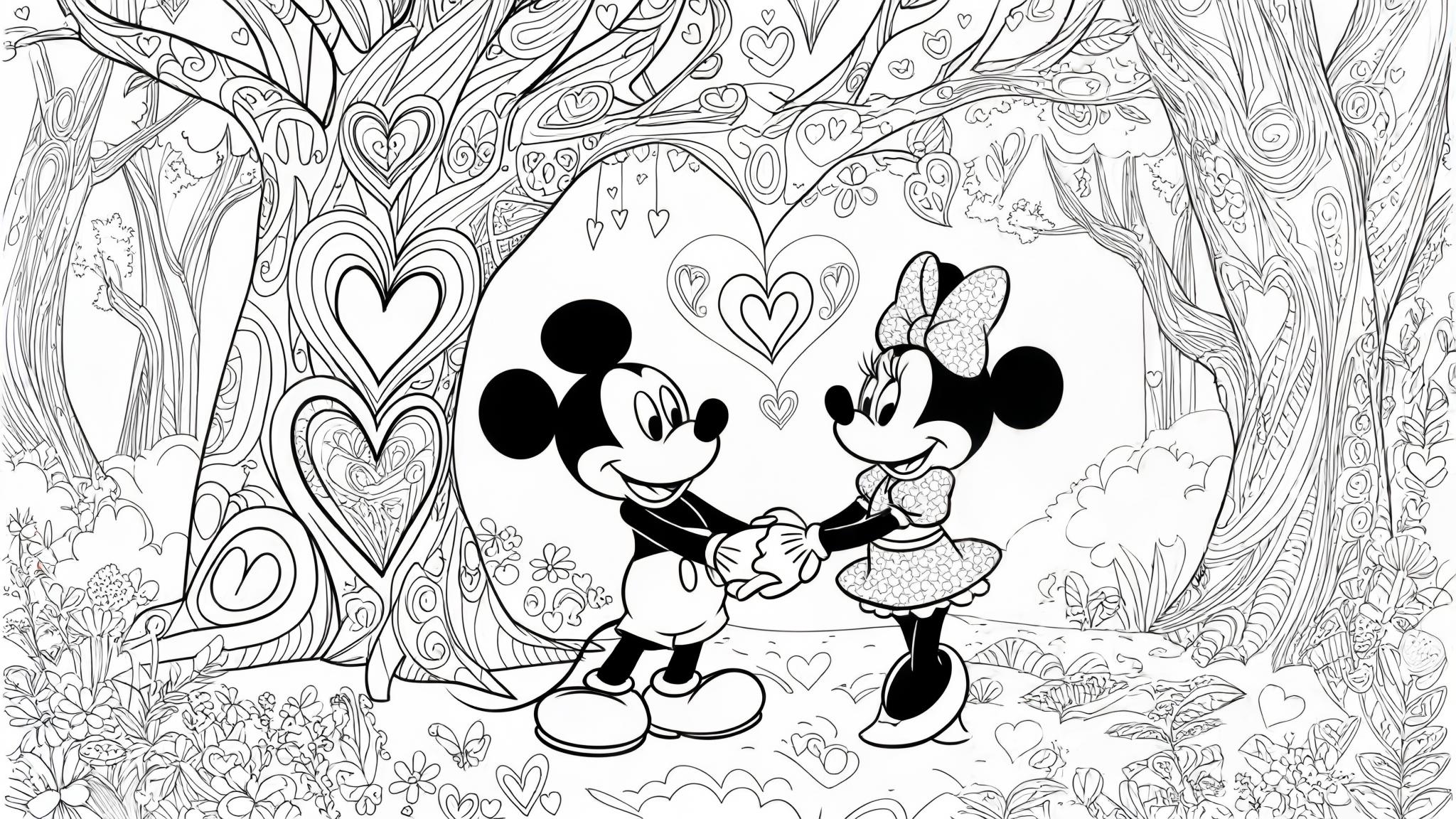 Mickey_and_Minnie_holding_hands_under_a_heart-shaped_tree