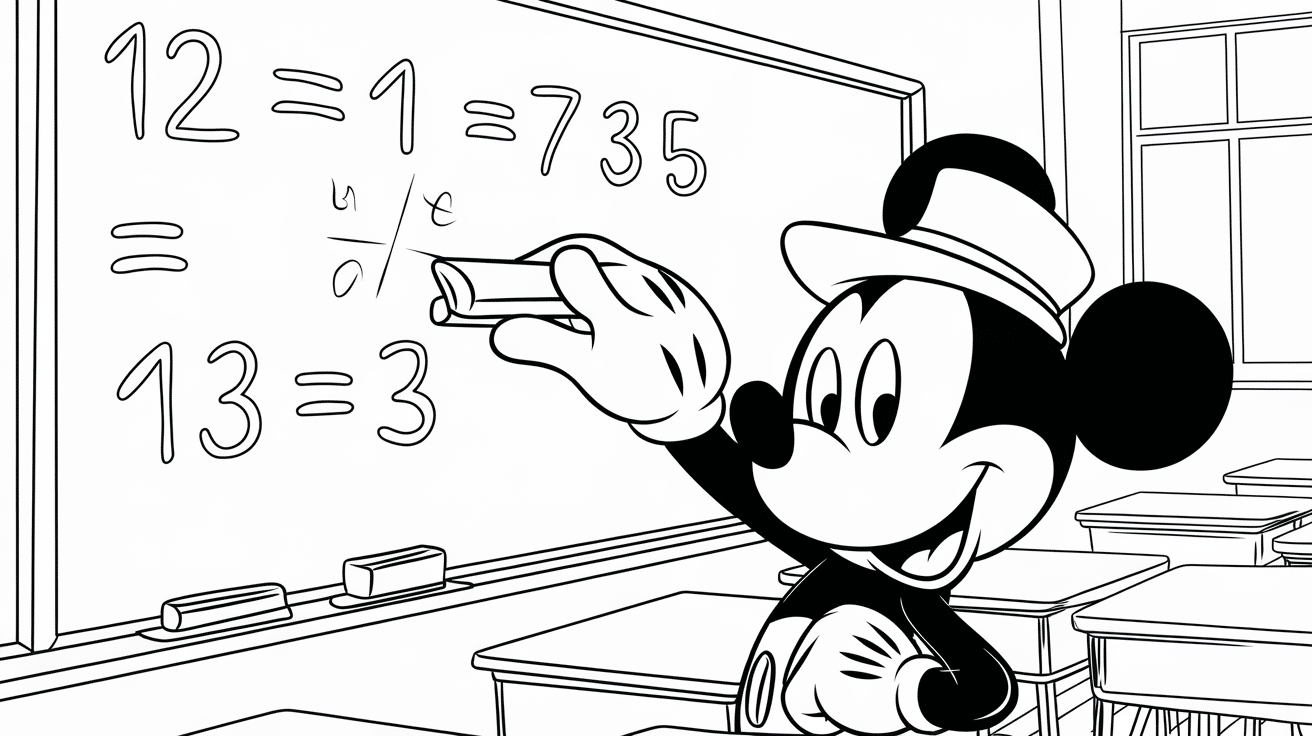 Mickey_solves_math_equations_on_a_chalkboard_with_numbers_around