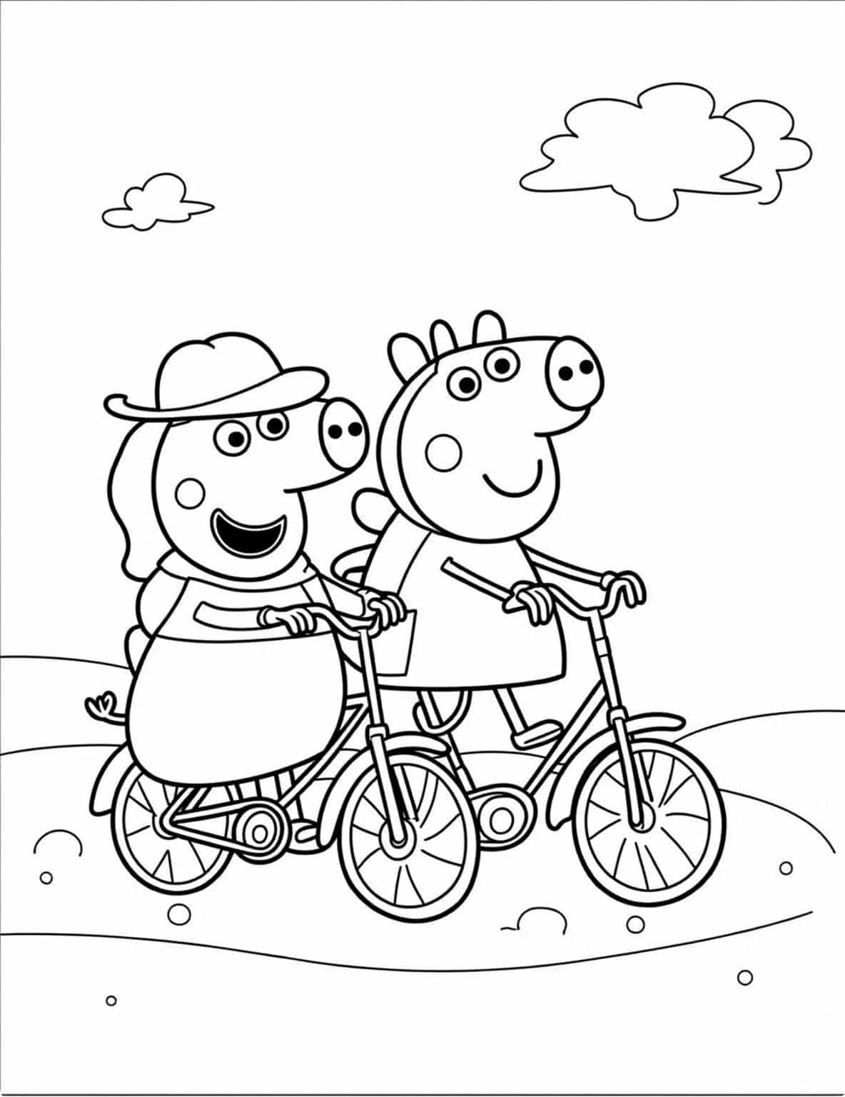 Peppa_and_Suzy_Sheep_riding_bicycles