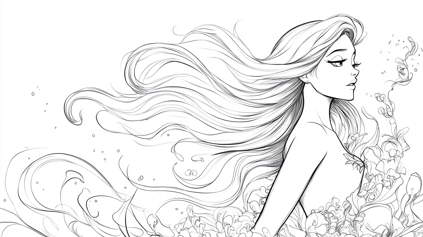 Pretty_Mermaid_With_Flowing_Hair