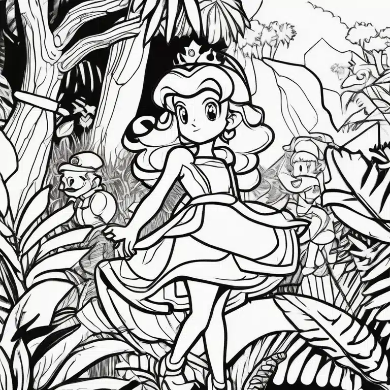 Princess_Peach_Exploring_a_Jungle_with_Her_Friends