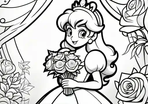 Princess Peach with a Bouquet