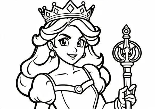 Princess Peach with a Crown and Scepter