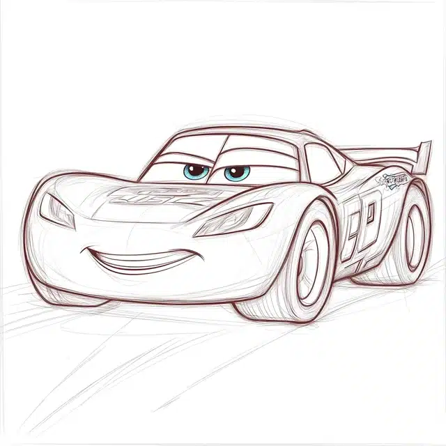 Rusteze Lightning McQueen Coloring Page