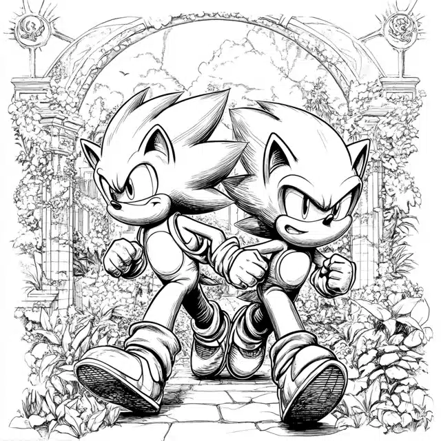 SONIC AND TAILS COLORING PAGE