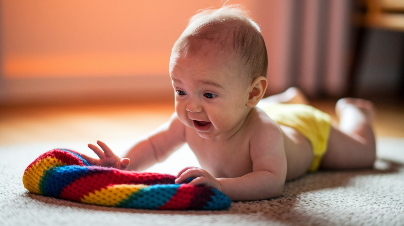 Tummy_Time_with_a_Colorful_Scarf