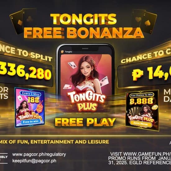 GameZone Philippines offers Tongits Plus Free Bonanza chance to win big prizes