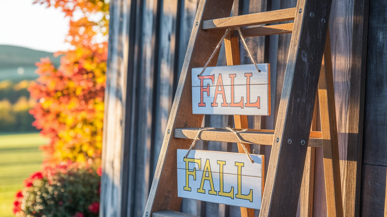 Wooden_Ladder_with_Hanging_Fall_Signs
