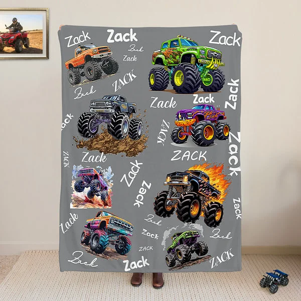 SUV Monster Trucks Soft Throw Blanket