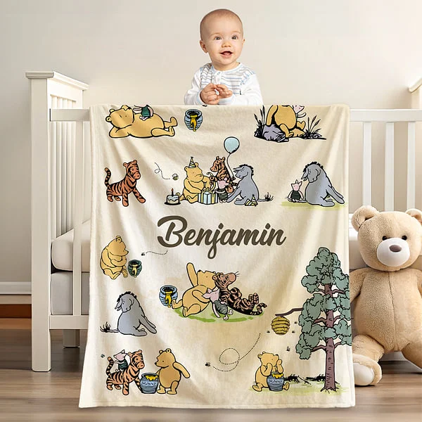 Classic Winnie the Pooh Illustration Soft Throw Blanket