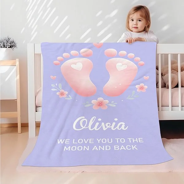 Cute Floral Footprint Design Soft Throw Blanket