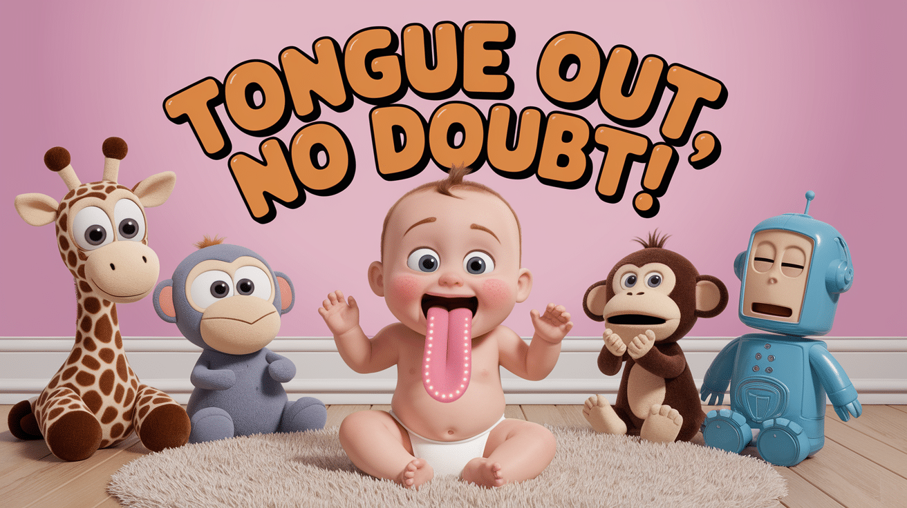 newborn sticking tongue out a lot