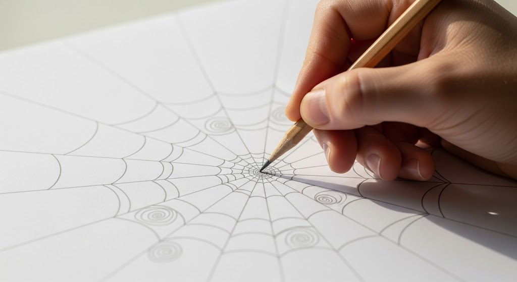 How to Draw a Spiderweb that Looks Real!